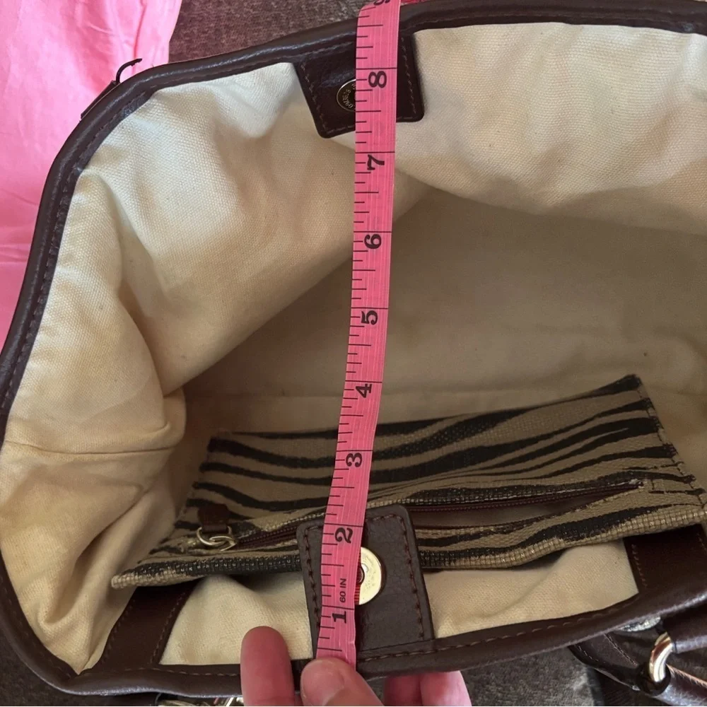 MICHAEL KORS Large Zebra Print Tote Bag w/ Detachable Wristlet | Snap Closure